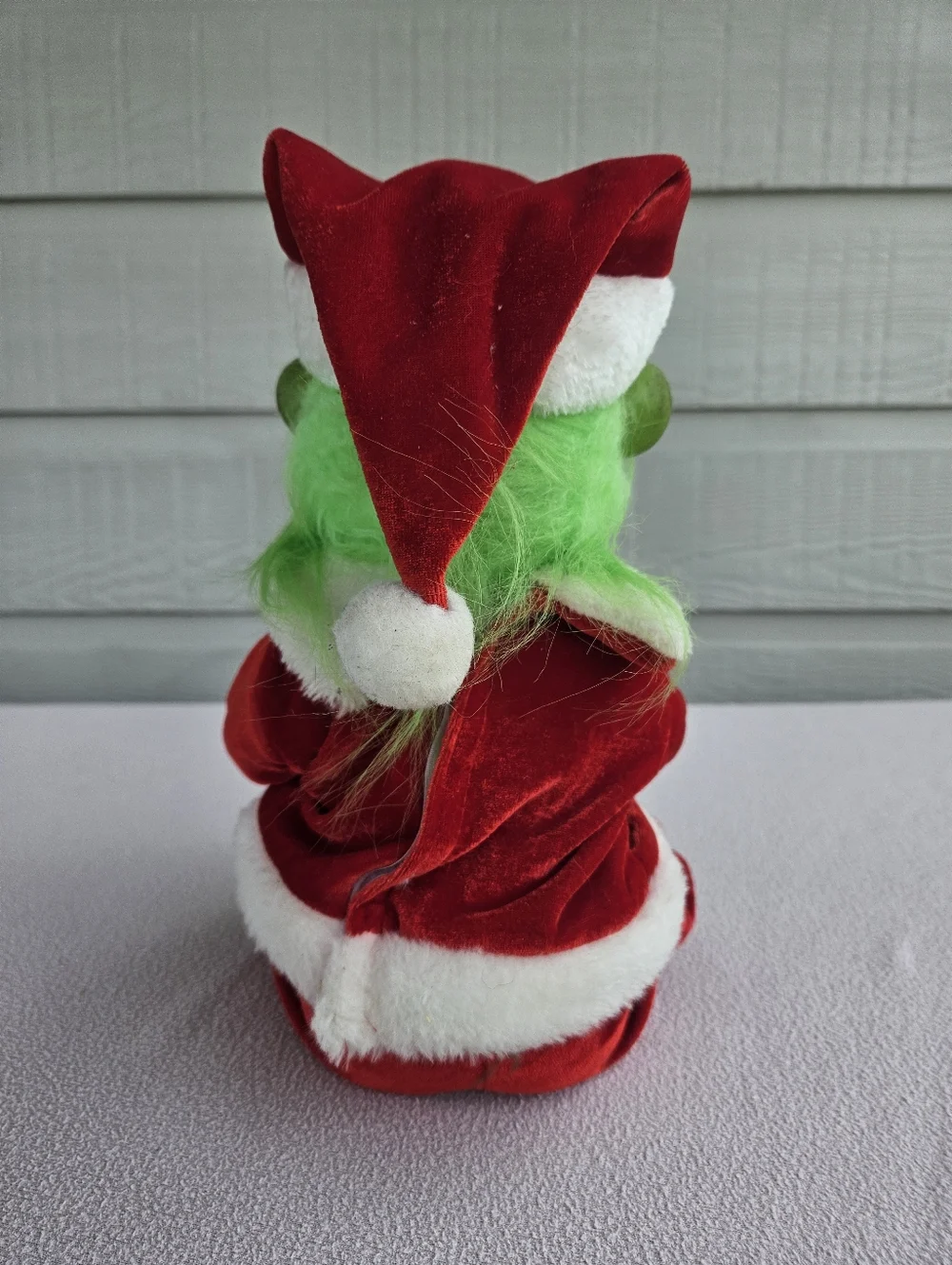 Baby Grinch Christmas Doll Green Santa Claus Soft Plastic Handmade 11